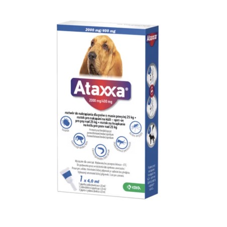 Ataxxa 2000mg/400mg - krople dla na pchły, kleszcze i komary dla psa o wadze powyżej 25kg