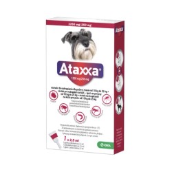 Ataxxa 1250mg/250mg - krople dla na pchły, kleszcze i komary dla psa o wadze 10-25kg